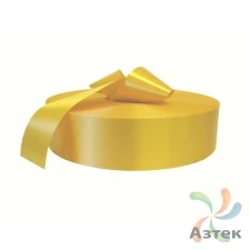 Сатиновая лента 100мм х 400м втулка 76 мм, цвет - желтый